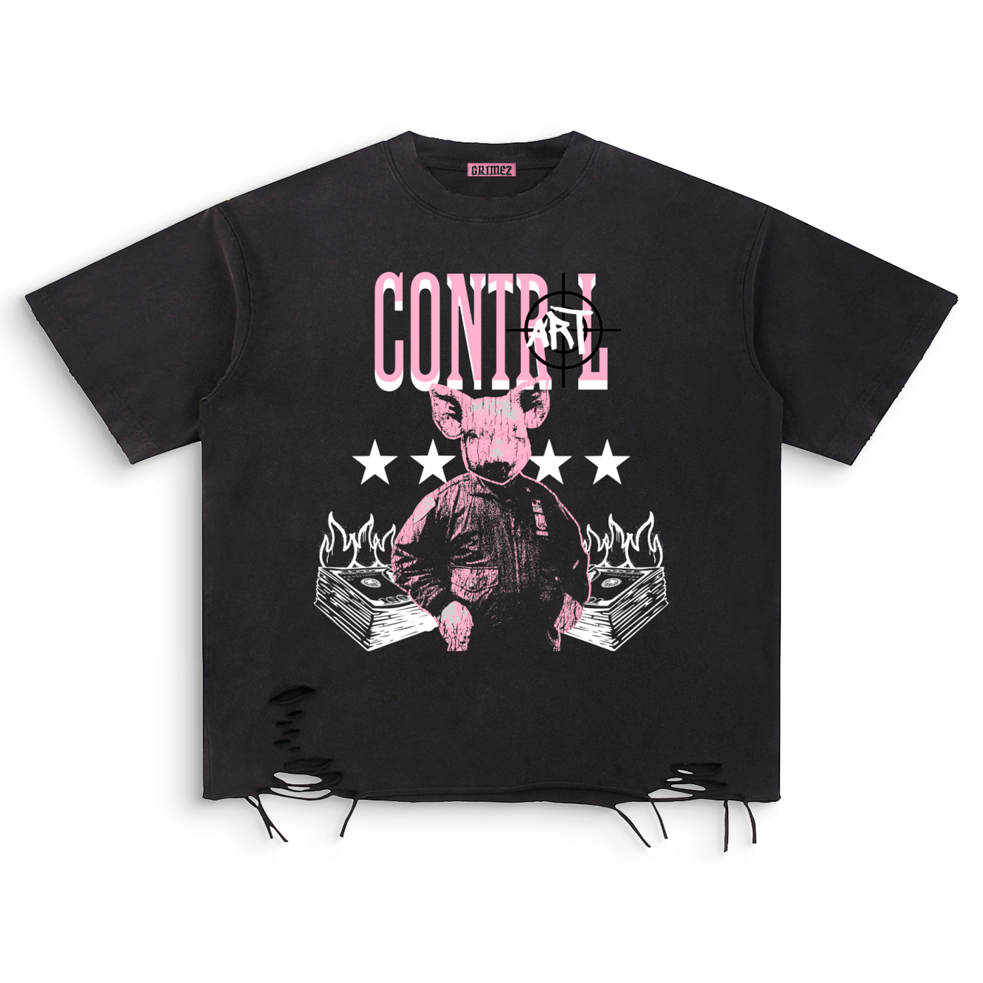 PIGmented Control Distressed Tee