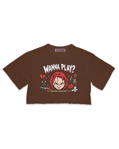 Wanna Play? Raw Hem Crop Top