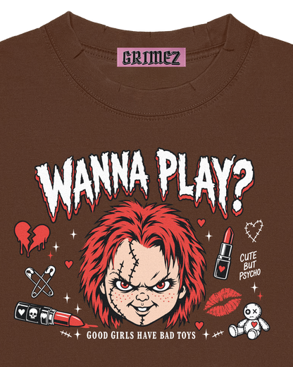 Wanna Play? Raw Hem Crop Top