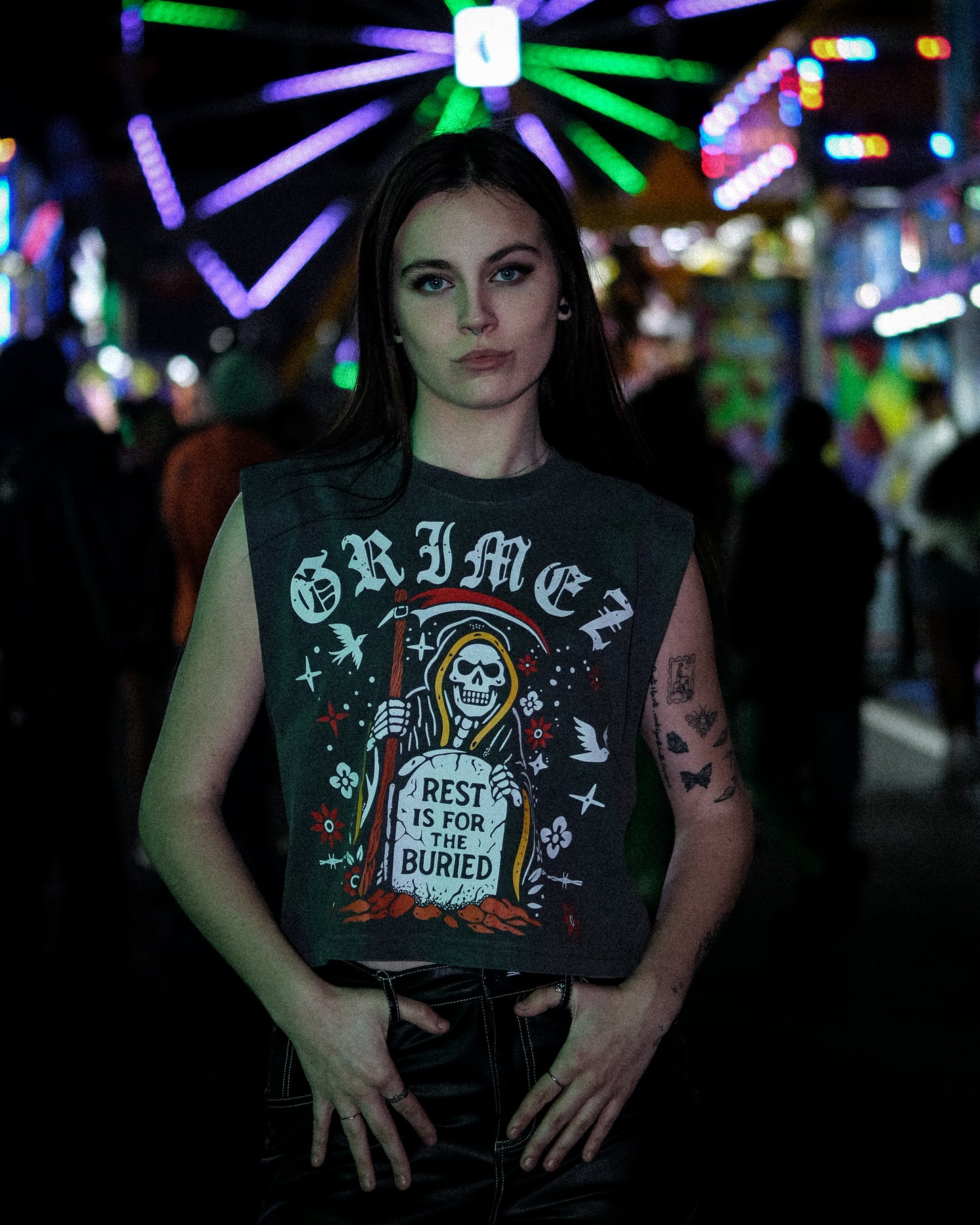 Rest is for the Buried Muscle Crop Tank