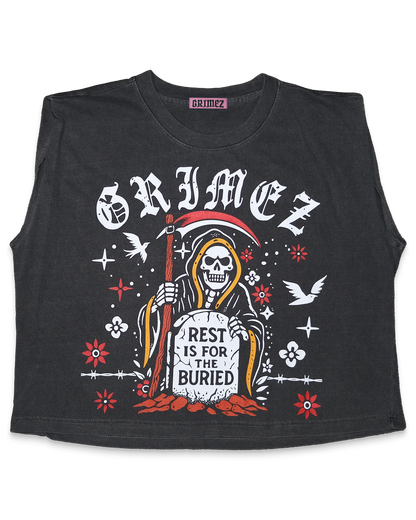 Rest is for the Buried Muscle Crop Tank