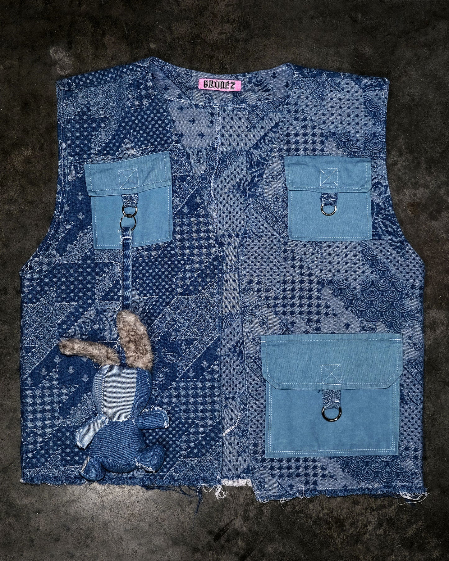 One-of-One Denim Vest “Rabbit Raider” Edition